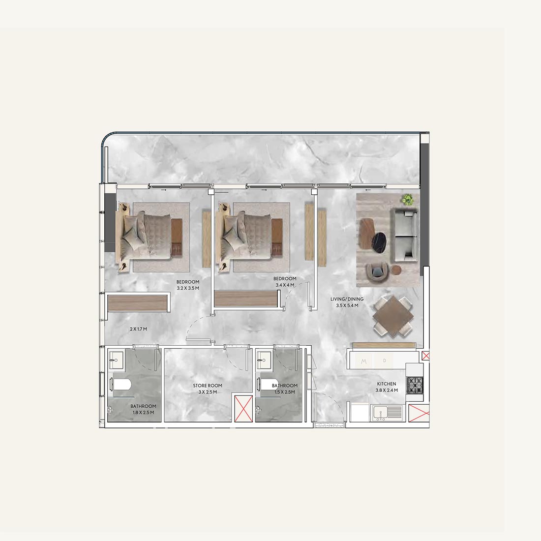2 Bedroom